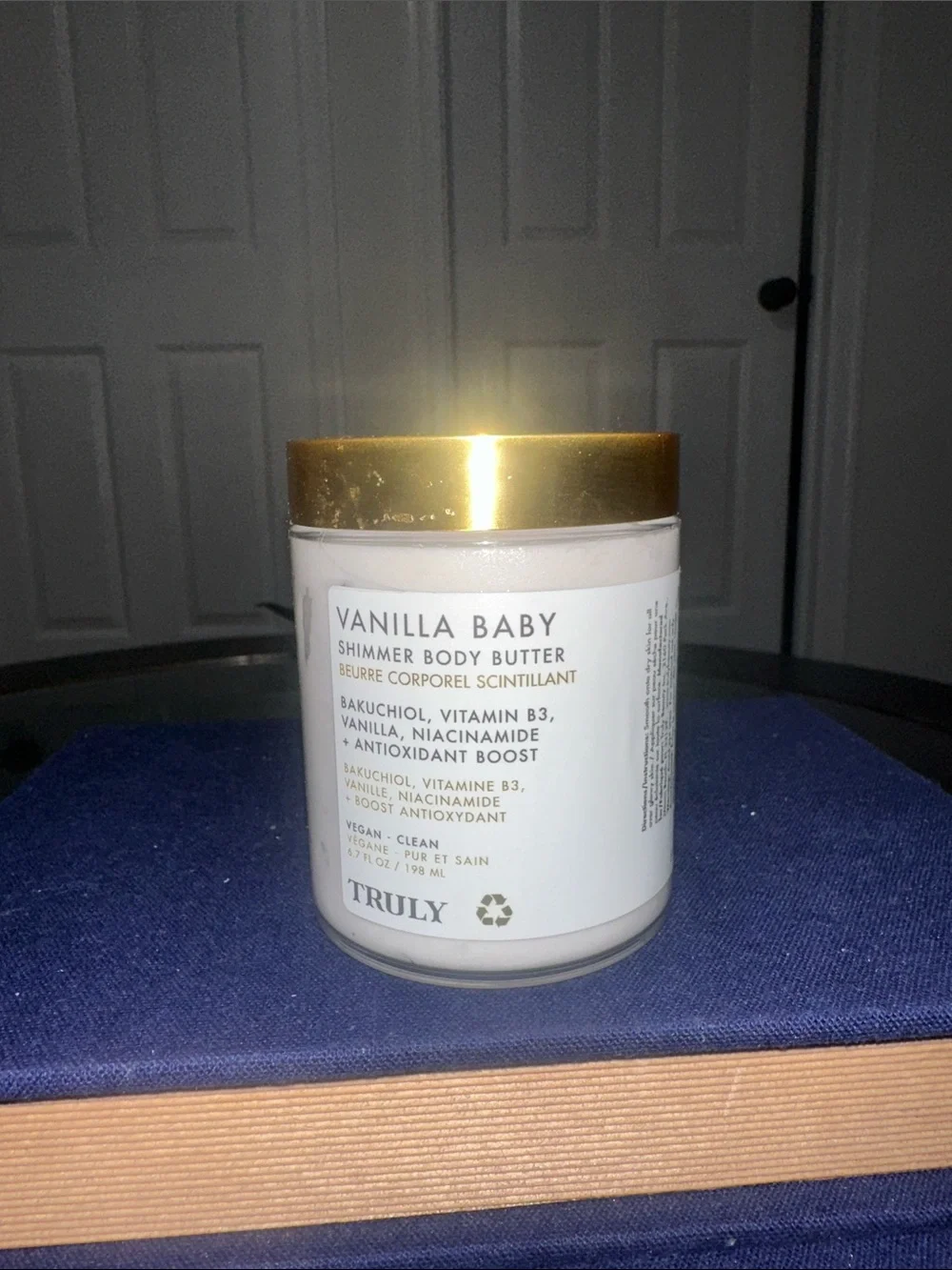 TRULY Vanilla Baby Shimmer Body Butter - White & Gold Jar